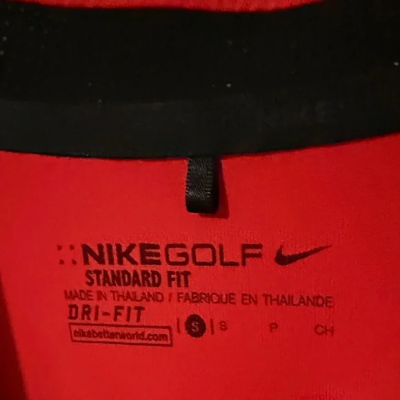 Nike Golf Men's Red TPC Sugarloaf Polo with Black Stripes - Picture 3 of 5